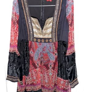 Derhy Chiffon Velvet Dress size M